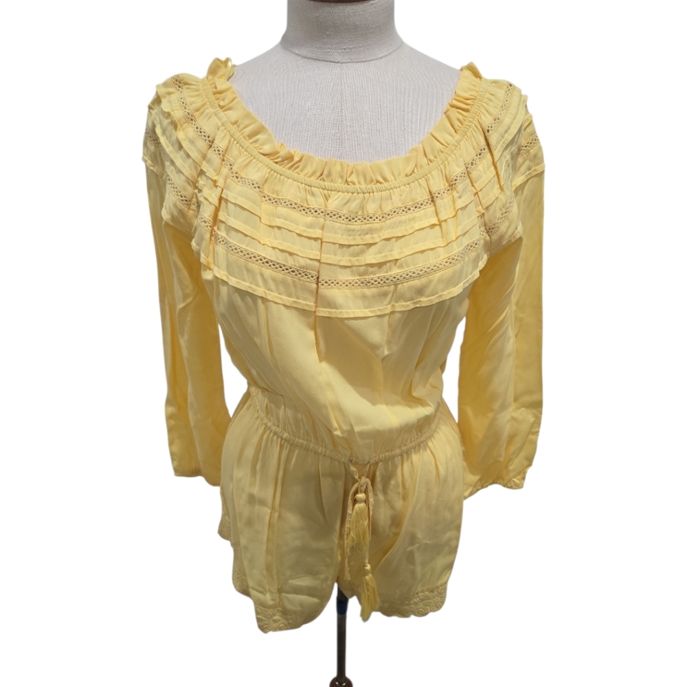 Re:named Yellow Off-Shoulder Jumpsuit Medium New With Tags